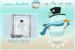 Reading In A Winter Wonderland Snowman SVG DXF EPS PNG files Product Image 1