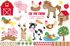 Farm clipart, Farm animals graphics &amp; illustrations Product Image 1