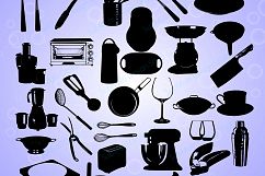 Kitchen Utensils silhouette svg / Kitchen Utensils clipart / Kitchen Utensil for scrapbook and card making /vector / EPS / PNG / craft files Product Image 2