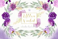 Ultra violet watercolor flowers Product Image 10
