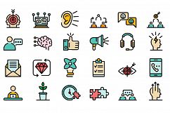 CRM icons vector flat Product Image 1