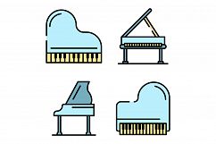 Grand piano icons vector flat Product Image 1