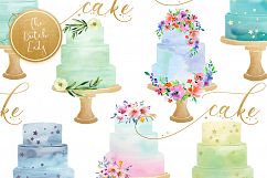 Watercolor Layered Wedding Cake Clipart Product Image 1