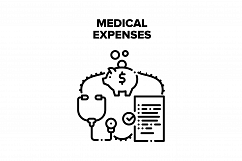 Medical Expenses Vector Black Illustration Product Image 1