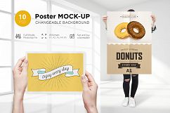 10 Poster Mock-Up Female Model Product Image 1