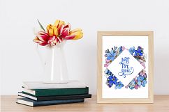 Forget-me-nots flowers PNG watercolor set Product Image 2