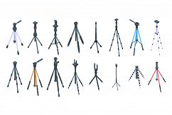 Tripod icons set, isometric style Product Image 1