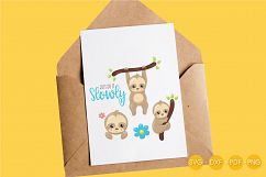 Slow Sloths cutting files svg, dxf, pdf, eps included - cut files for cricut and silhouette - Cutting Files SG Product Image 4