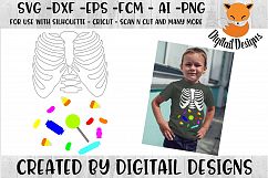 Candy Tummy Skeleton X-Ray SVG for Silhouette -Cricut Product Image 1
