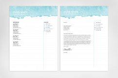 resume template word / blue watercolor Product Image 4