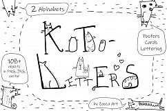 KotoLetters - clip-art, 2 Alphabets, posters, cards Product Image 1