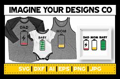 Dad Mom Baby Low Battery Life SVG Product Image 1