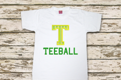 T for Teeball Applique Embroidery Design Product Image 1