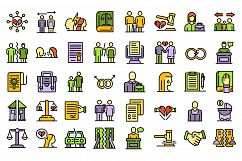 Divorce icons set vector flat Product Image 1