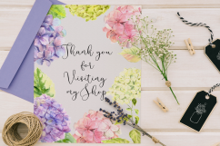 Watercolor Hydrangea Clip Art Set bonus wreath and pattern Product Image 5