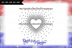 SS16 Hotfix rhinestone heart pattern template, heart svg Product Image 1