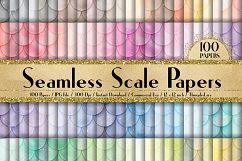 100 Seamless Sparkle Mermaid Scale Digital Papers Product Image 1