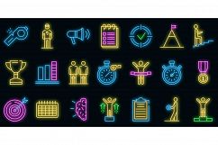 Coach icons set vector neon Product Image 1