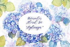 Hydrangea Watercolor Flowers Product Image 1