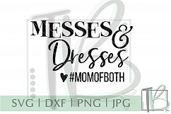 Messes and Dresses Mom Of Both SVG Product Image 2