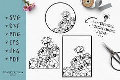 Peonies x 3- SVG EPS DXF PNG PDF JPG Cutting File  Product Image 1