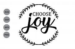 Choose Joy SVG, Christmas SVG, Choose Happiness, Merry Christmas SVG, Silhouette Calligraphy, Silhouette, Cricut Files, svg, dxf, eps, png. Product Image 1