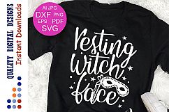 Resting witch face svg Halloween shirt design Womens shirts Product Image 1