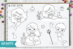 Mermaid Pals Digital Stamps and SVG Cutting Files Product Image 2