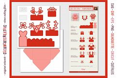 Love Box Card Valentine Card in a Box with cute hearts - SVG DXF EPS PNG - for Cricut &amp; Silhouette - clean cutting files Product Image 5