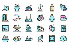 Housekeeping icons vector flat Product Image 1