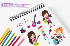 Girl Rock Band  graphics and illustrations Product Image 3