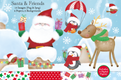 Christmas clipart, Christmas graphics &amp; illustrations, Santa Product Image 1