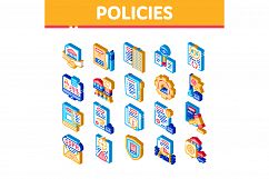 Policies Data Process Isometric Icons Set Vector Product Image 1