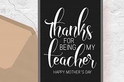 Thanks for being my teacher Happy Mother&#039;s Day Printable Product Image 2