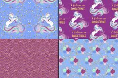 Gold Glitter Unicorn Digital Paper Product Image 5