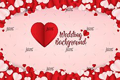 3 Love and Wedding Background Vector Template Design Product Image 4