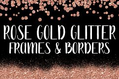 Rose Gold Glitter Frames and Borders PNG Clipart Bundle Product Image 1