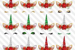 Christmas Unicorn Faces Clipart Product Image 2