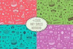 Birthday doodle icons + patterns Product Image 4