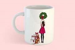 Fashion illustration - Christmas Girl 7 - Brunette Product Image 8