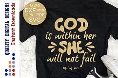 Bible Verse svg God Is Within Her She Will Not Fail Svg Product Image 1