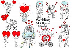 Wedding stick figure clip art Product Image 1