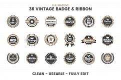 36 VINTAGE BADGE &amp; RIBBON Vol.6 Product Image 5