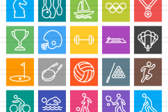 150 Fitness &amp; Sports Line Multicolor B/G Icons Product Image 2