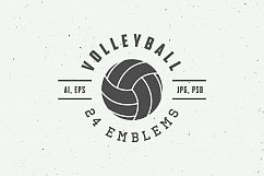 Set of 24 vintage volleyball emblems Product Image 1