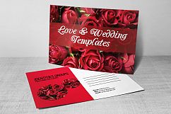 Love &amp; Wedding Postcard Template Product Image 2