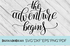 Family Quote The Adventure Begins SVG Cutting File  Product Image 1