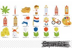 NETHERLANDS clip art, European travel party, cute Dutch art Product Image 2