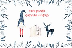 Winter Scandinavian Elfs, Nordic decor clipart watercolor Product Image 2