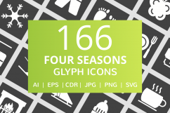 166 Four Seasons Glyph Inverted Icons Product Image 1